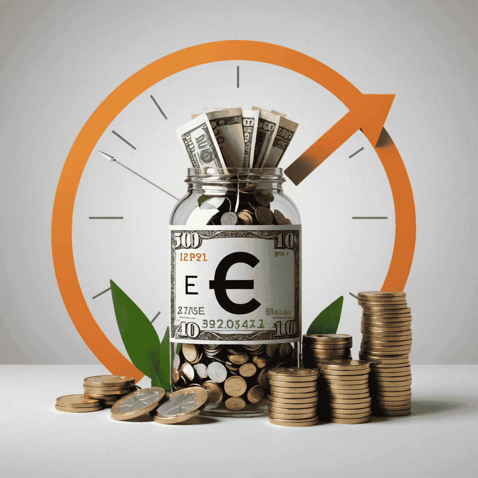 Eine Infografik, die das Konzept von Festgeld visualisiert. Zeigt einen Tresor mit Euroscheinen und einem Wachstumspfeil, der die Zinsentwicklung symbolisiert.