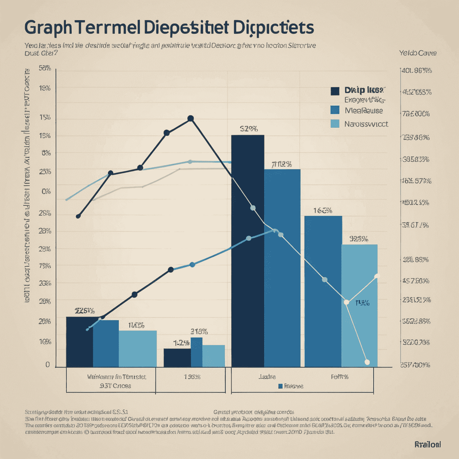 Grafik, die verschiedene Festgeldanlagen und steigende Renditekurven zeigt